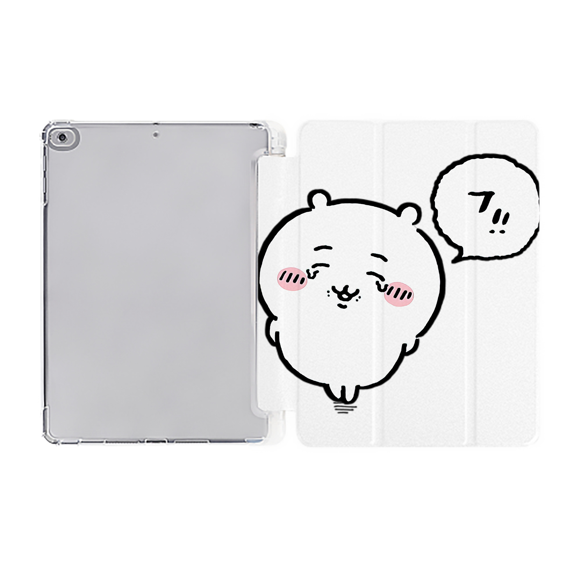 （画像用） ちいかわ ちいかわ Chii-kawa chiikawa IPad ケース ペン収納付き 三つ折りスタンド PUレザー×シリコン 対応機種9.5/10.5/10.9インチ